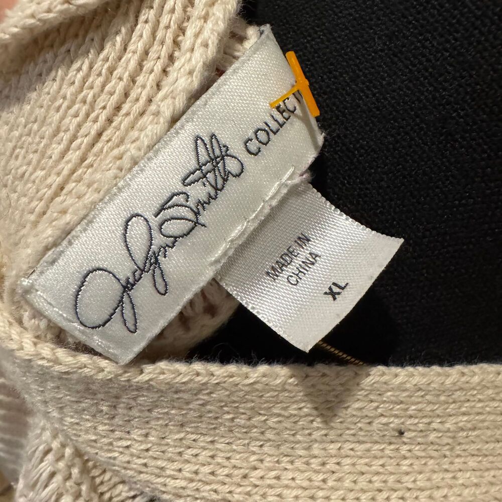 Jaclyn Smith Collection - Cream Open-Knit Ribbed Duster Cardigan - Picture 3 of 3
